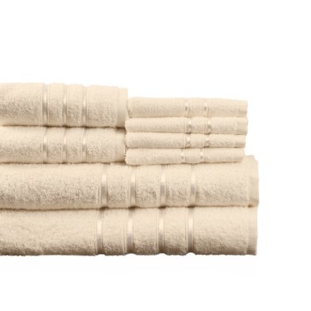 Hastings Home Hastings Home 8 Piece 100 Percent Cotton Plush Bath Towel Set - Bone 294370ARS